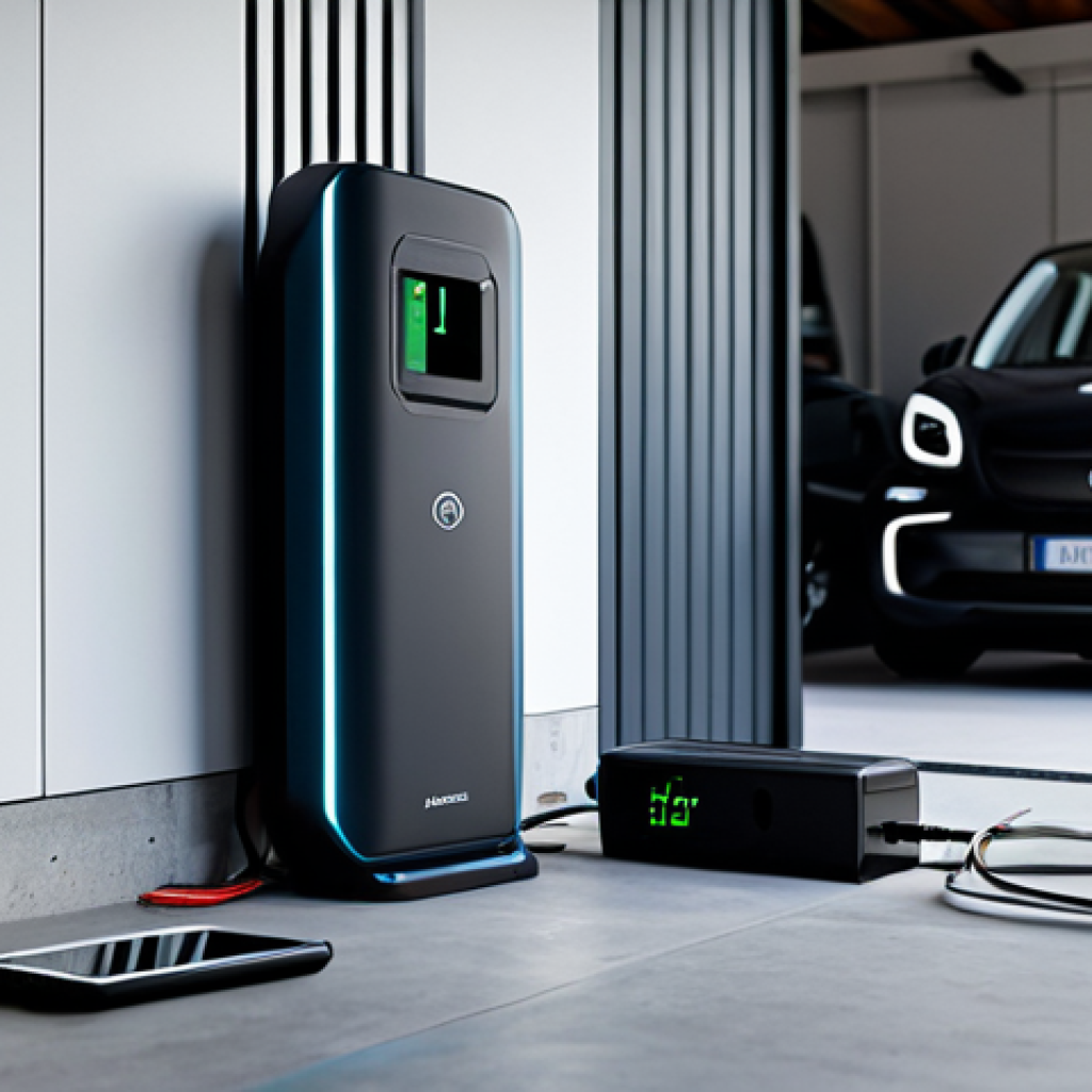 Home Charging Setup**
Prompt: An electric surfboard battery charging in a well-lit garage, connected to a smart charger. Tools and surfboard accessories are neatly organized. Focus on the charger display showing battery percentage. Safe charging environment, organized, modern, high-resolution, professional photography.
**