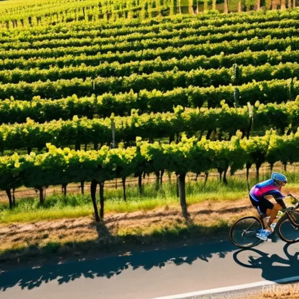 드론 촬영을 위한 스포츠 액션 - **Prompt 1: Dynamic Cycling in Tuscan Vineyards**
A high-definition, dynamic aerial shot from a ...