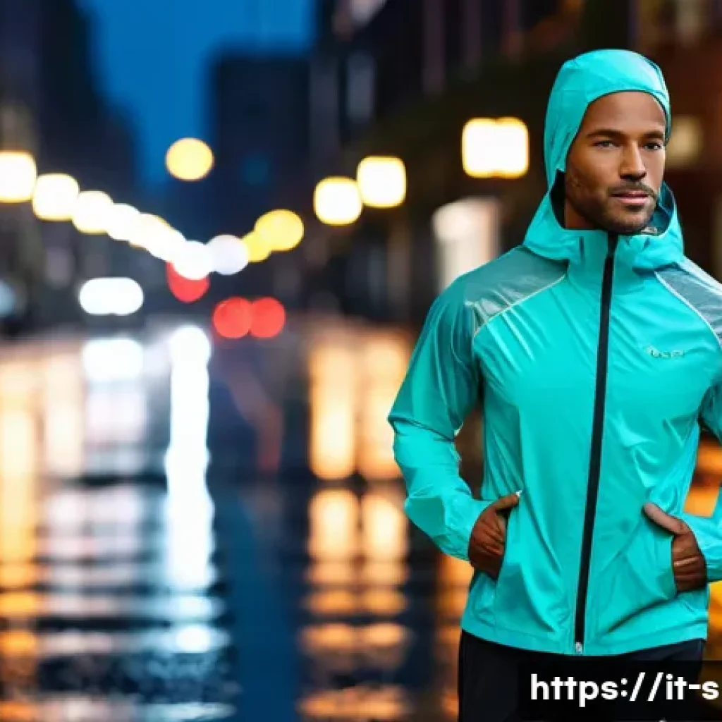 러닝용 초경량 조끼 추천 - A dynamic urban runner wearing an ultra-lightweight, eco-friendly recycled polyester running jacket ...
