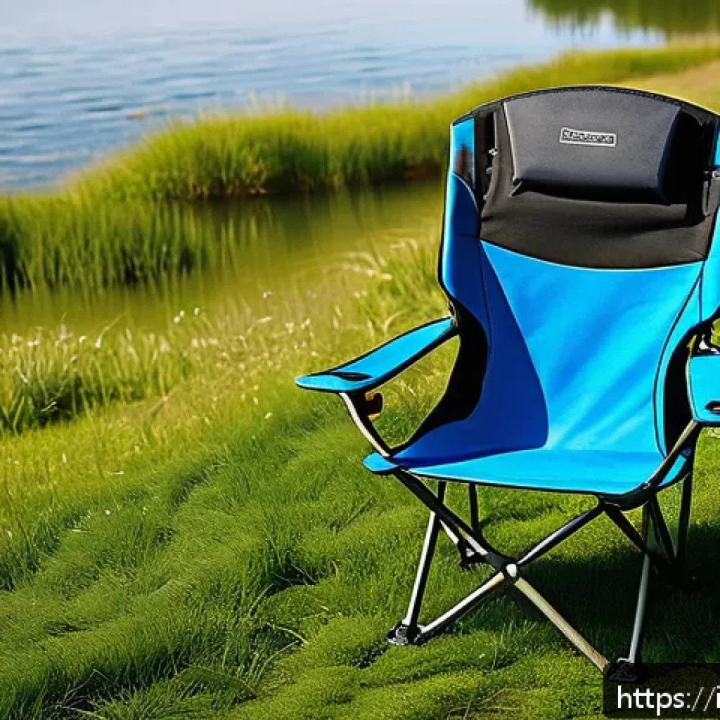 낚시 의자 경량 제품 추천 - A lightweight fishing chair made of carbon fiber frame with water-repellent polyester fabric, featur...
